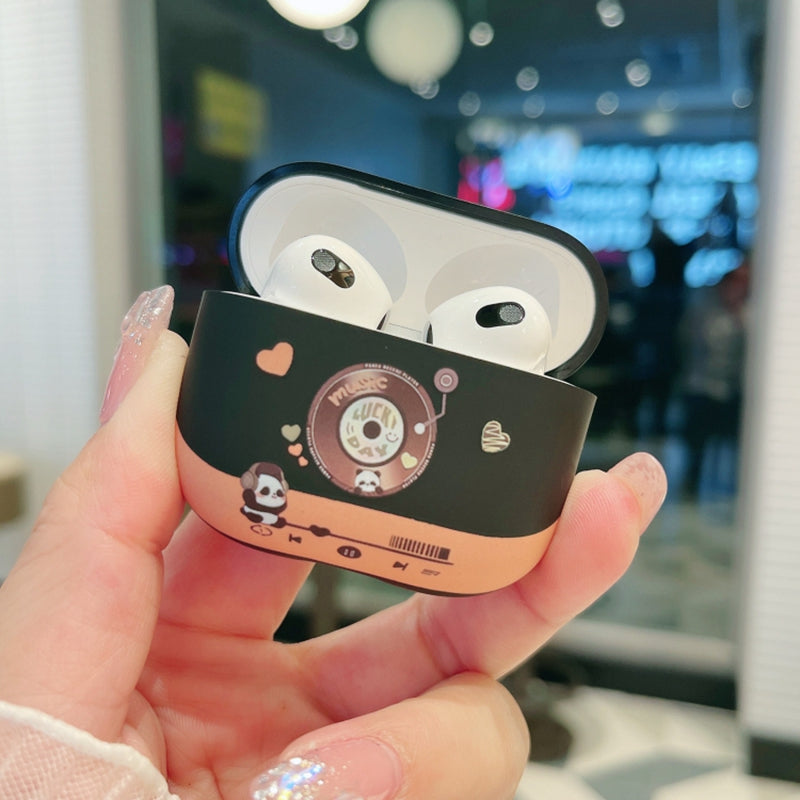 For AirPods Pro 3 Earphone Shell TPU Cover Music Panda Earphone Case Matte Protective Cover - Black For AirPods Pro 3 Earphone Shell TPU Cover Music Panda Earphone Case Matte Protective Cover - Black